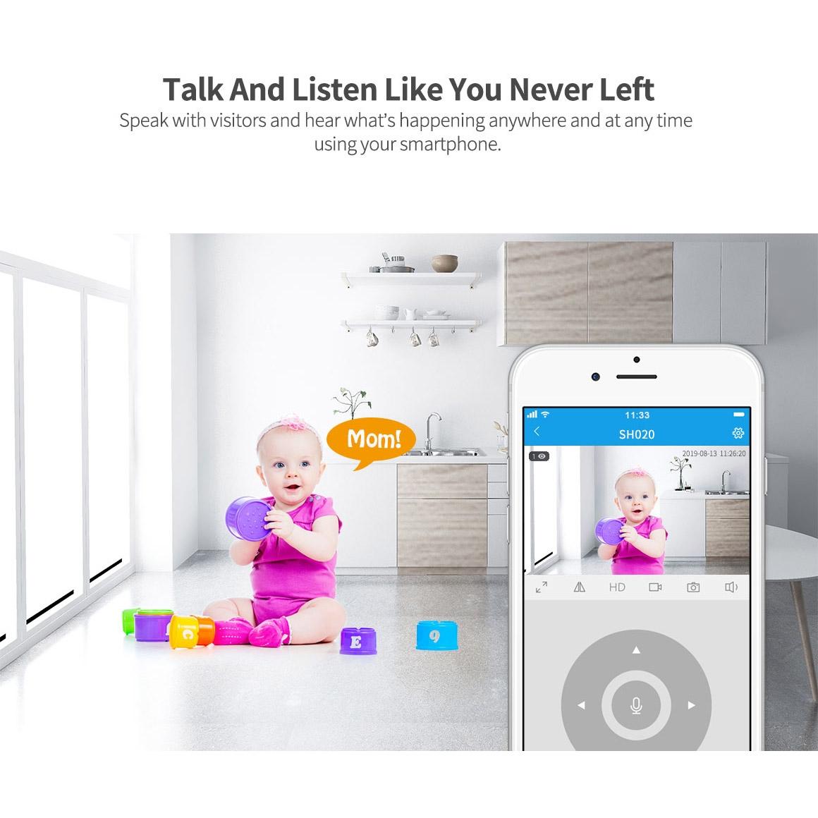 AI IP Camera – 3.0MP 1296P HD, Two-Way Talk, Auto Tracking, Humanoid Detection, Night Vision & TF Card Support