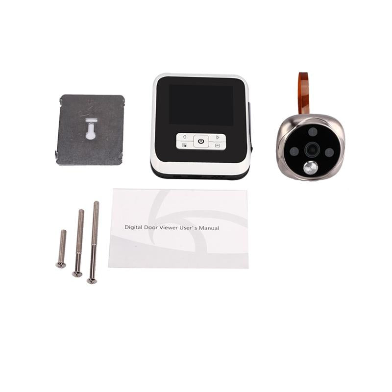 Digital Door Viewer with 3.0" TFT Display – 3.0MP Camera, Night Vision, TF Card Support (Up to 32GB) – White