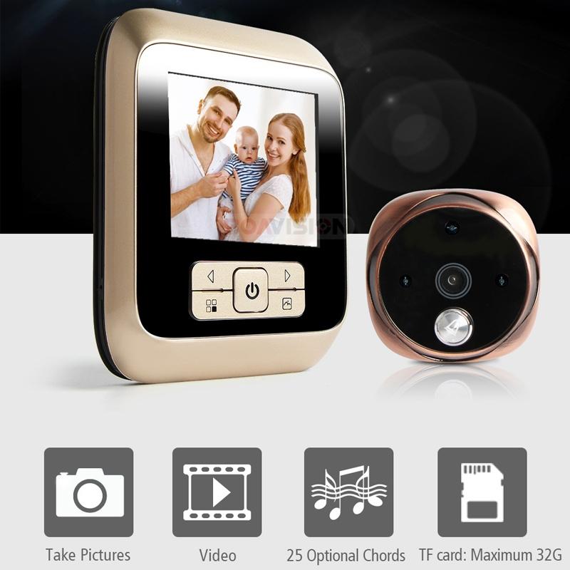 Digital Door Viewer with 3.0" TFT Display – 3.0MP Camera, Night Vision, TF Card Support (Up to 32GB) – White