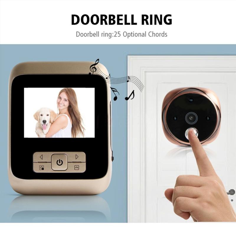 Digital Door Viewer with 3.0" TFT Display – 3.0MP Camera, Night Vision, TF Card Support (Up to 32GB) – White