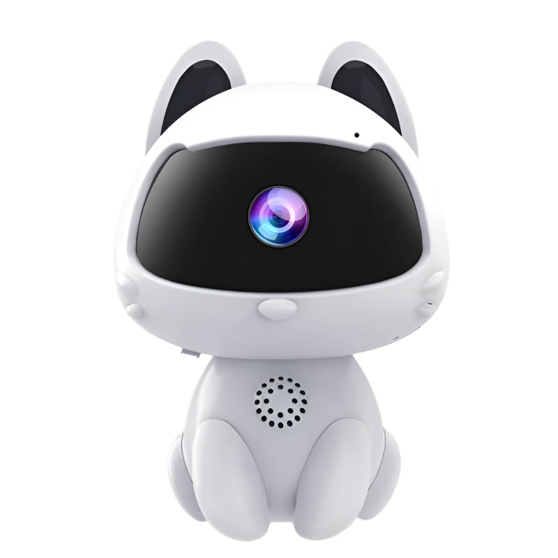 Smart Home Pet Camera – Night Vision, Motion Detection, Two-Way Voice – Cute White Design for Pets
