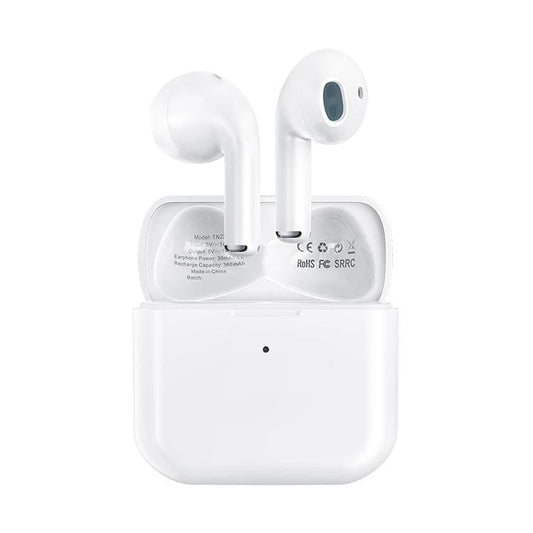 TN22 True Wireless Stereo Bluetooth 5.0 Earphones – In-Ear TWS Headphones with Charging Case, White