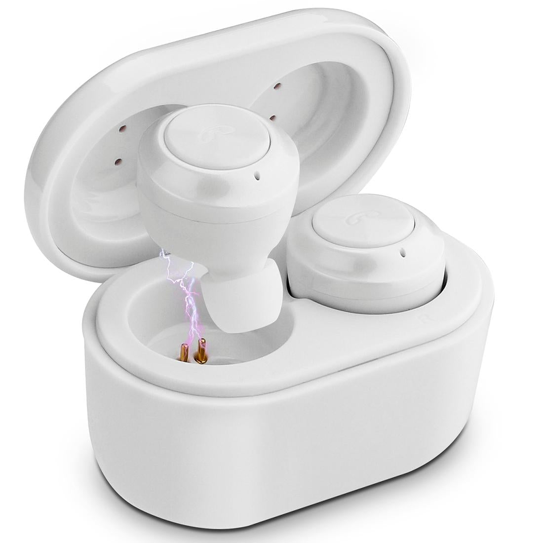 White Bluetooth 5.0 Wireless Earbuds with Magnetic Charging Case – In-Ear Noise-Isolating Design