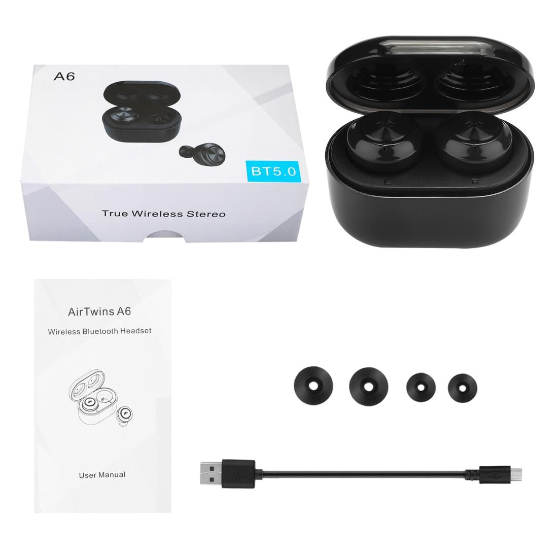White Bluetooth 5.0 Wireless Earbuds with Magnetic Charging Case – In-Ear Noise-Isolating Design