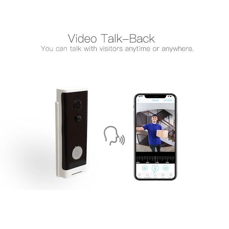 Smart WiFi Video Doorbell – White | Motion Detection & Two-Way Intercom for Home Security