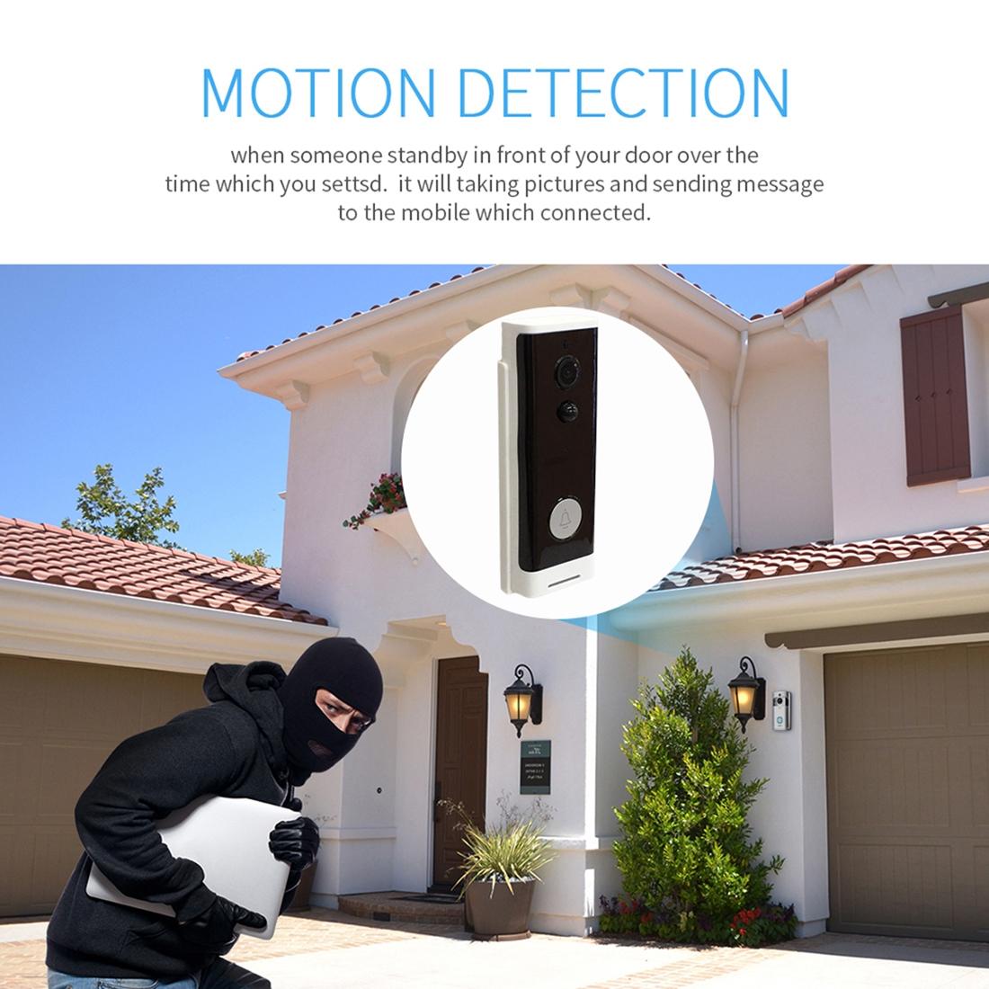 Smart WiFi Video Doorbell – White | Motion Detection & Two-Way Intercom for Home Security