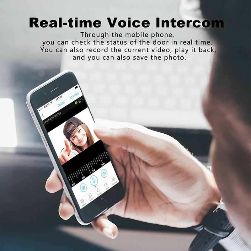 Smart WiFi Video Doorbell – White | Motion Detection & Two-Way Intercom for Home Security