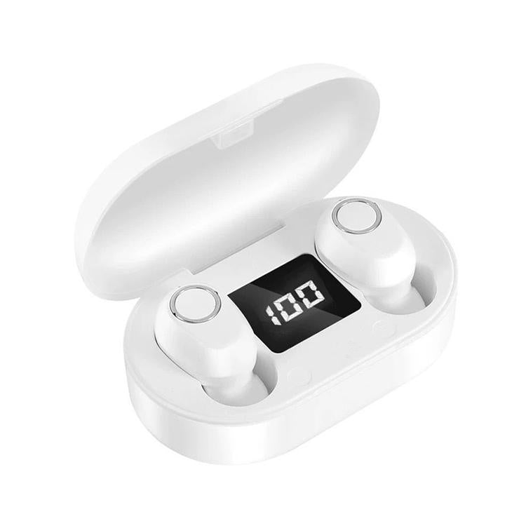 DT-13 Wireless Bluetooth Touch Headset with Smart Magnetic Charging – White, In-Ear Earbuds for Music & Calls
