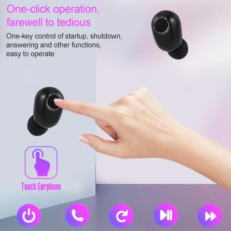 DT-13 Wireless Bluetooth Touch Headset with Smart Magnetic Charging – White, In-Ear Earbuds for Music & Calls