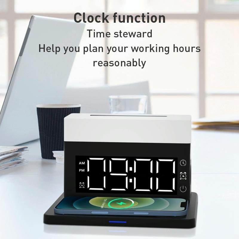“6-in-1 Wireless Charger N65 Multifunction – White | Fast Qi Charging Station for Phone, Watch & Earbuds