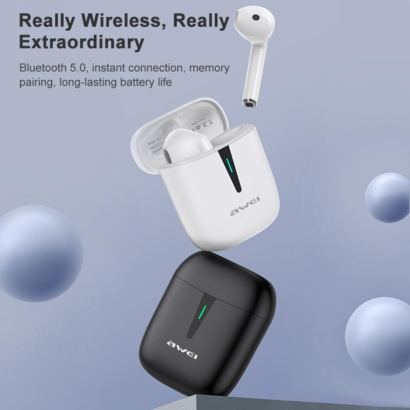 T21 Wireless Sports TWS Headset – Bluetooth 5.0, White, Charging Case, Sweatproof, Clear Sound, Secure Fit