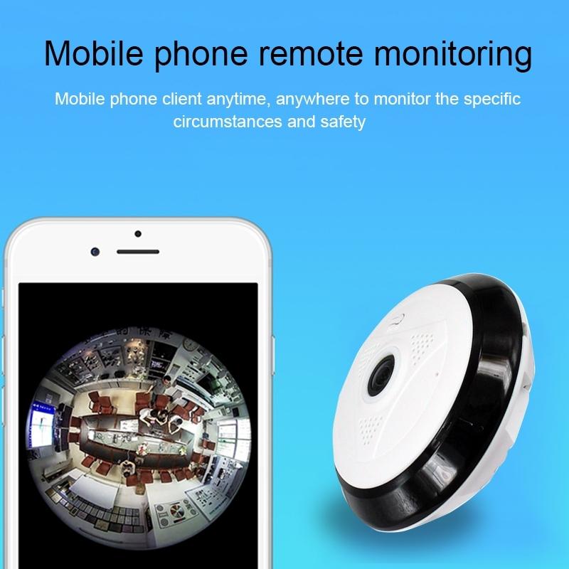 360° HD Panoramic Camera with Mobile App Control & TF Card Slot – Wireless Security Cam – White