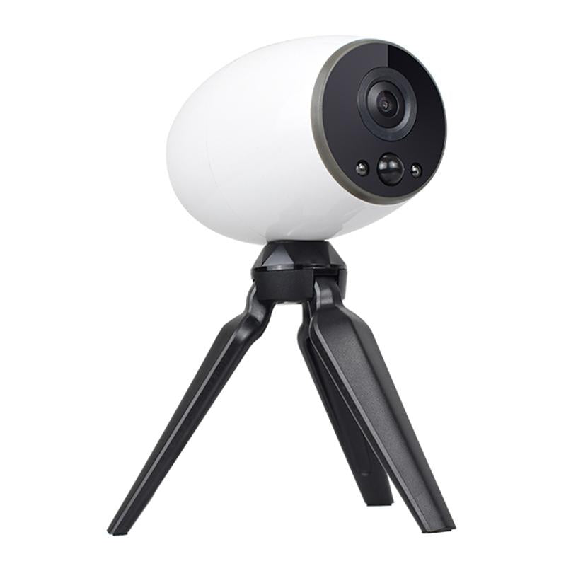 Smart WiFi Camera with Night Vision & Two-Way Audio – White, Tripod Support Included