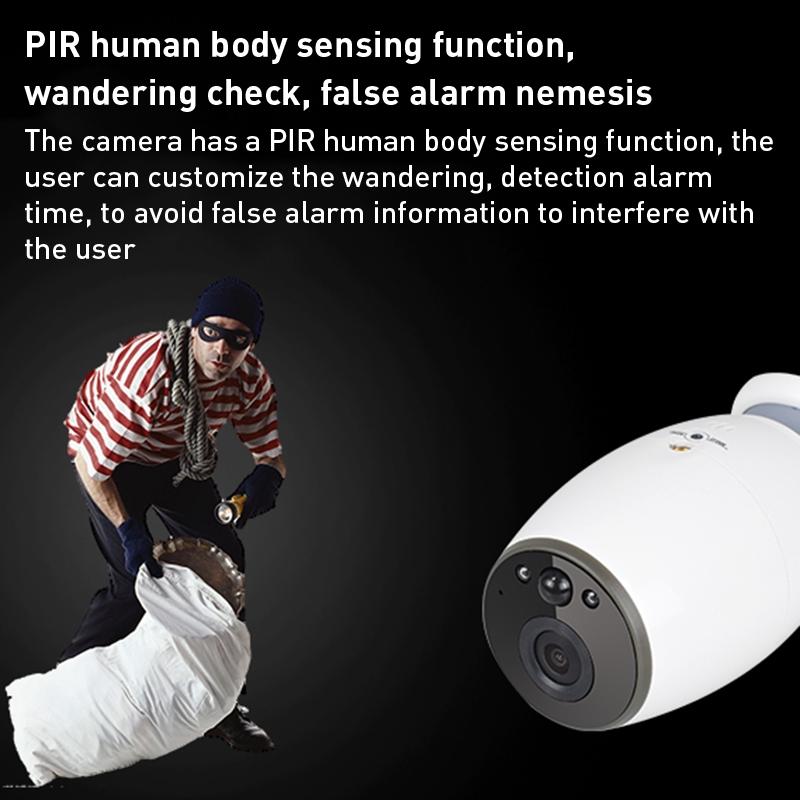 Smart WiFi Camera with Night Vision & Two-Way Audio – White, Tripod Support Included