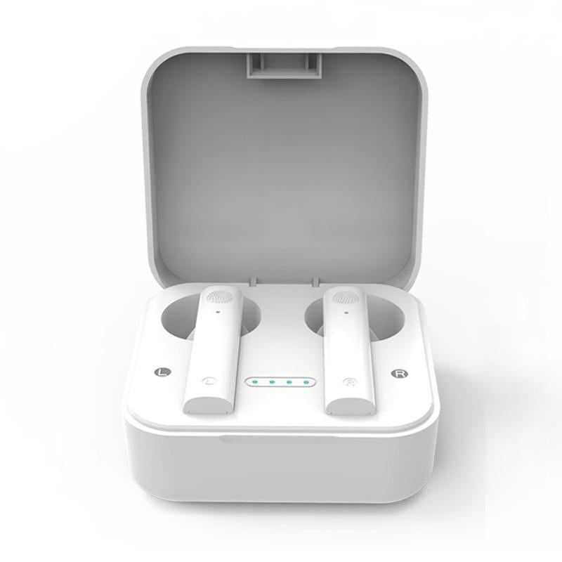 Wireless Dual Mic Noise-Cancelling Earbuds with Charging Case – Bluetooth 5.3, Hi-Fi Sound, Touch Control – White