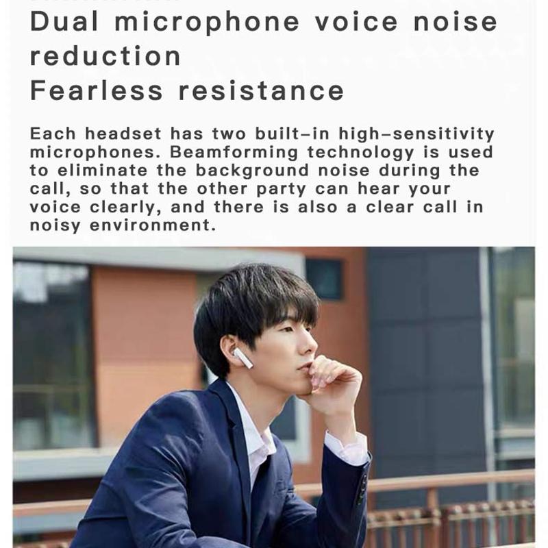 Wireless Dual Mic Noise-Cancelling Earbuds with Charging Case – Bluetooth 5.3, Hi-Fi Sound, Touch Control – White