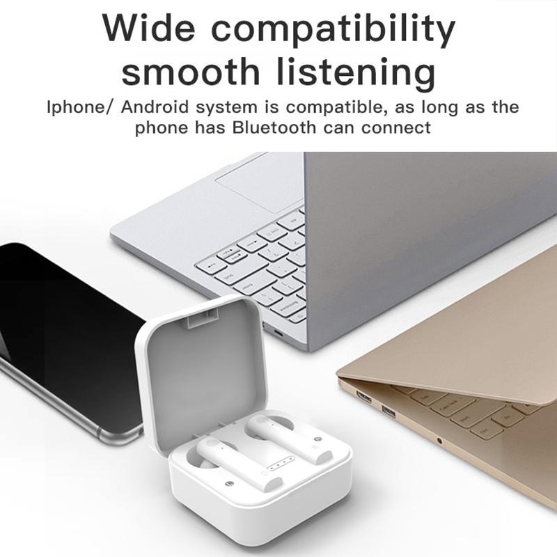 Wireless Dual Mic Noise-Cancelling Earbuds with Charging Case – Bluetooth 5.3, Hi-Fi Sound, Touch Control – White