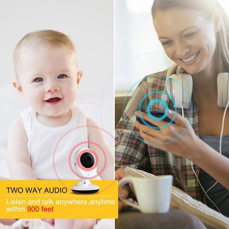 2.4GHz Wireless Baby Monitor with Night Vision, Two-Way Audio & Temperature Sensor