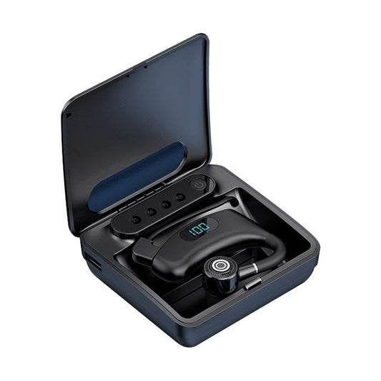 V12 Business Wireless Bluetooth 5.0 Earphones with Charging Box – Hanging Ear Style, White, Long Battery Life