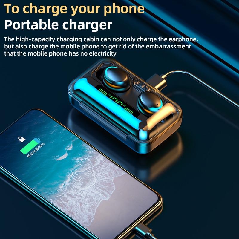 White Wireless Noise-Cancelling Earbuds with LED Display & Breathing Light – Bluetooth 5.3, Hi-Fi Stereo Sound, Long Battery Life