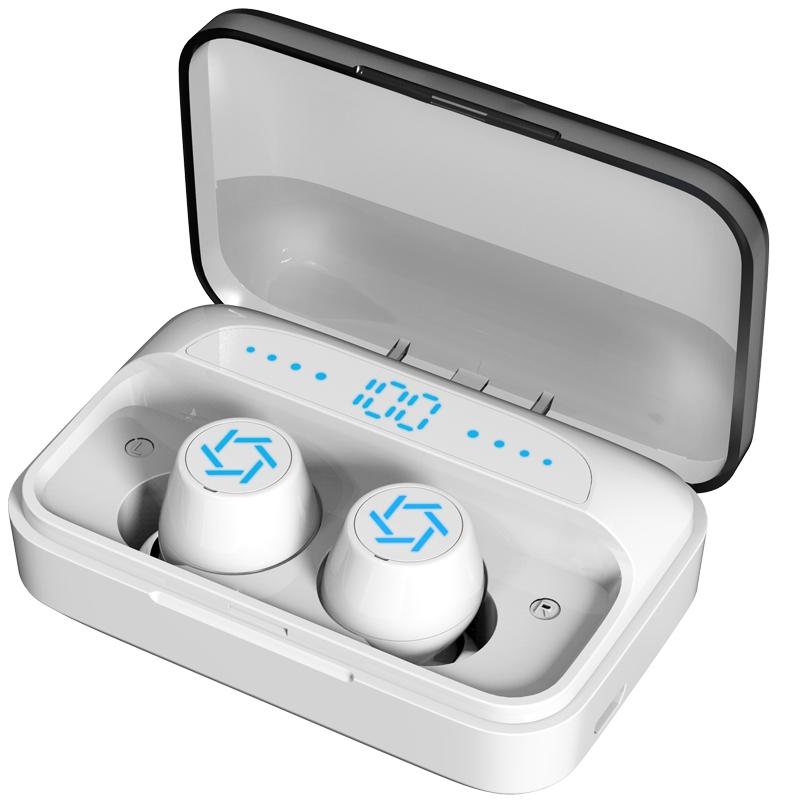 Wireless Bluetooth Earphones with Charging Box – TWS In-Ear Stereo Earbuds (White)