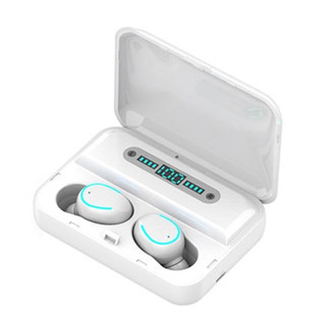 "Intelligent Noise Cancelling Bluetooth Earphones – White Wireless In-Ear Headphones with Touch Control & Charging Case