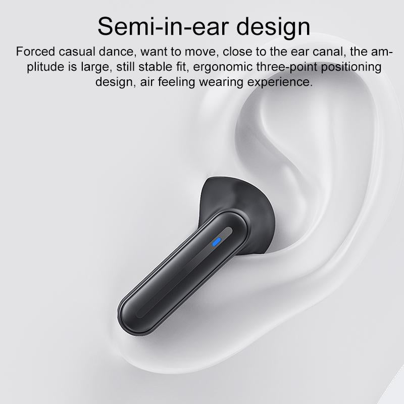 Bluetooth 5.0 Earphones with LED Display and Noise Reduction – White, Wireless In-Ear Earbuds for Clear Calls & Music
