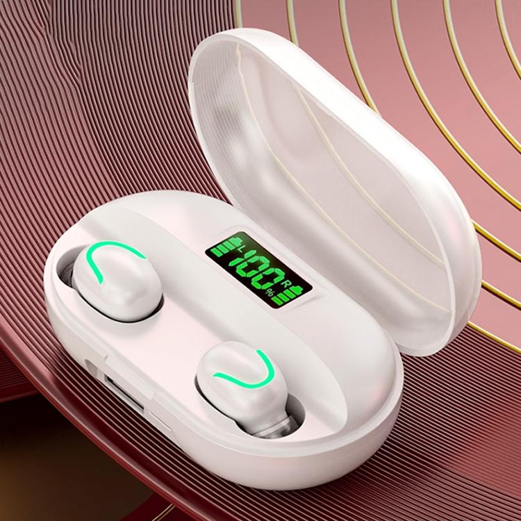 True Wireless Bluetooth 5.0 Earphones with Touch Display & Charging Box – TWS In-Ear, White