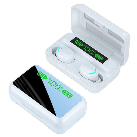 LED Mirror with Noise-Cancelling Bluetooth Earphones – Wireless, White, Stylish & Compact