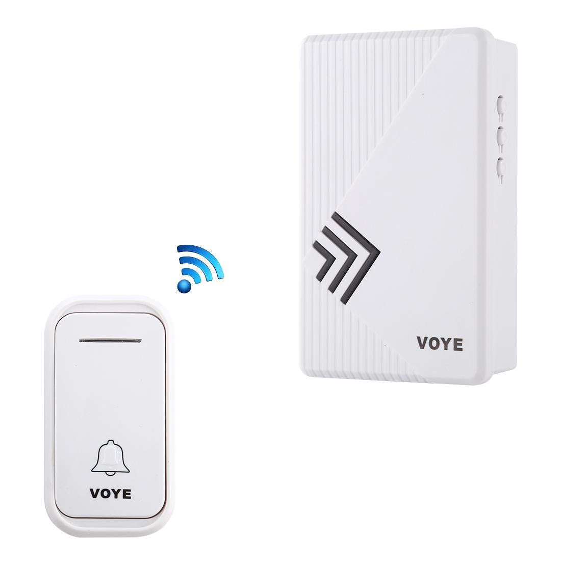 Wireless Home Doorbell with Remote Control – 38 Polyphonic Chimes, Adjustable Volume – White