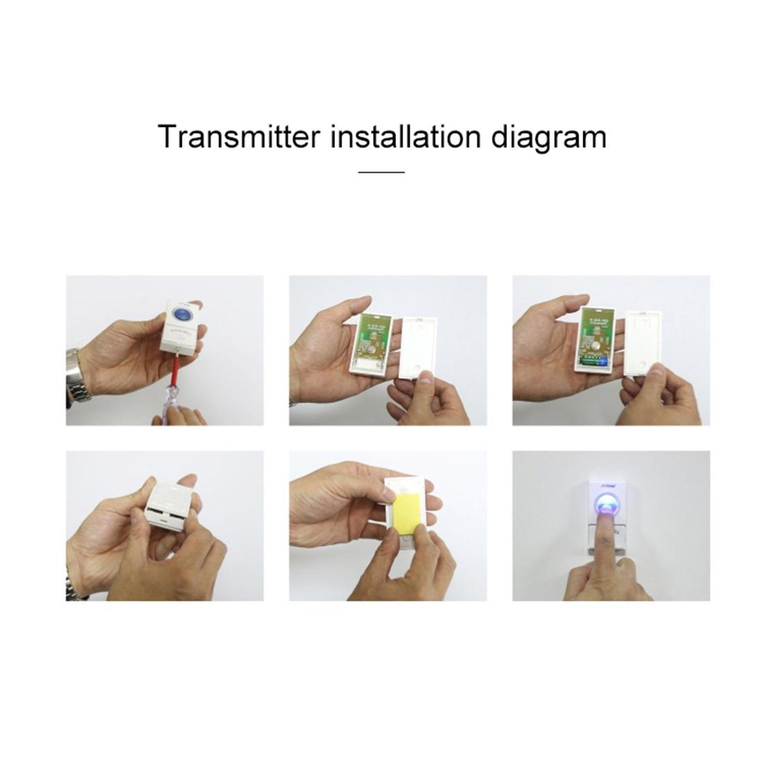 Wireless Home Doorbell with Remote Control – 38 Polyphonic Chimes, Adjustable Volume – White