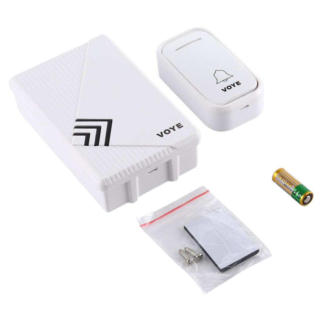 Wireless Home Doorbell with Remote Control – 38 Polyphonic Chimes, Adjustable Volume – White