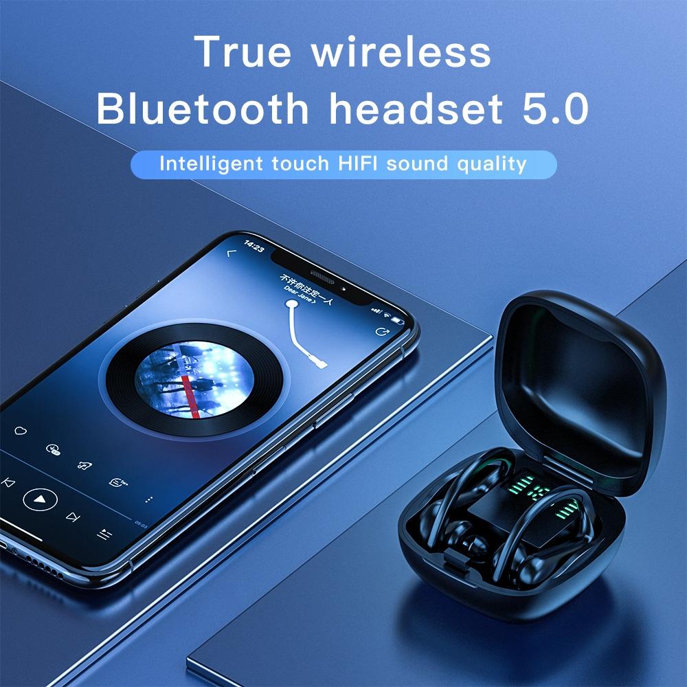 Wireless Bluetooth Earphones 258 with Charging Case & LED Digital Display – White