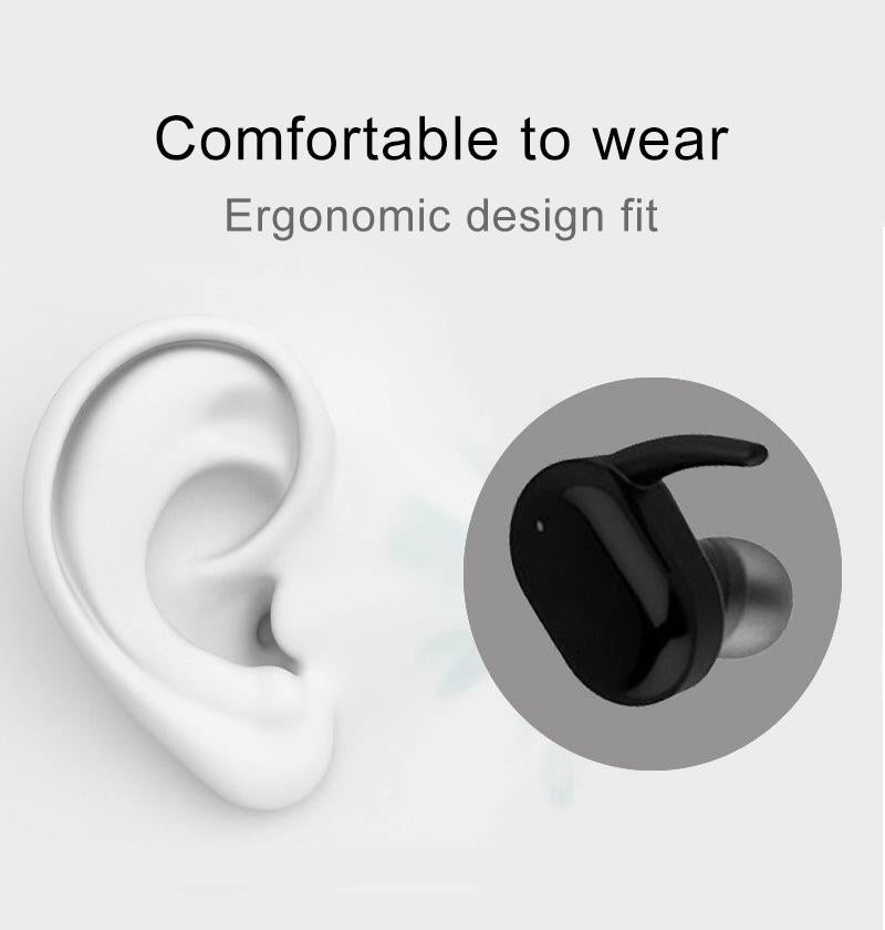 Waterproof Touch Wireless Bluetooth Earphones with Charging Box – White, True Wireless, Sweat-Resistant