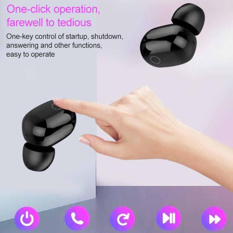 Wireless Bluetooth Headset with 2000mAh Charging Case – Touch Control, Magnetic Charging, Long Battery Life – White