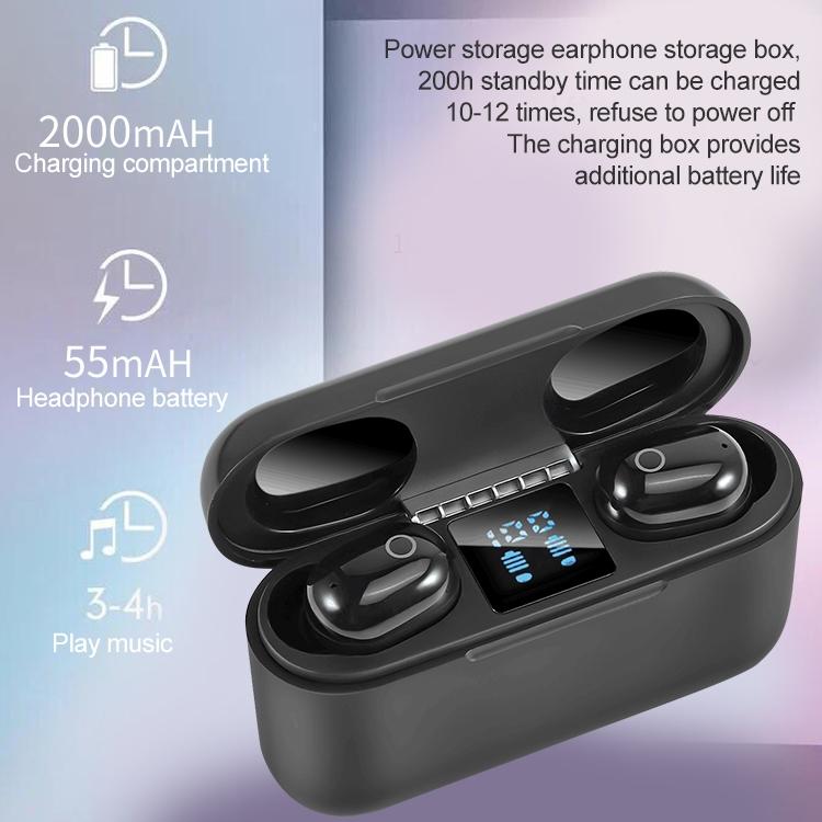Wireless Bluetooth Headset with 2000mAh Charging Case – Touch Control, Magnetic Charging, Long Battery Life – White