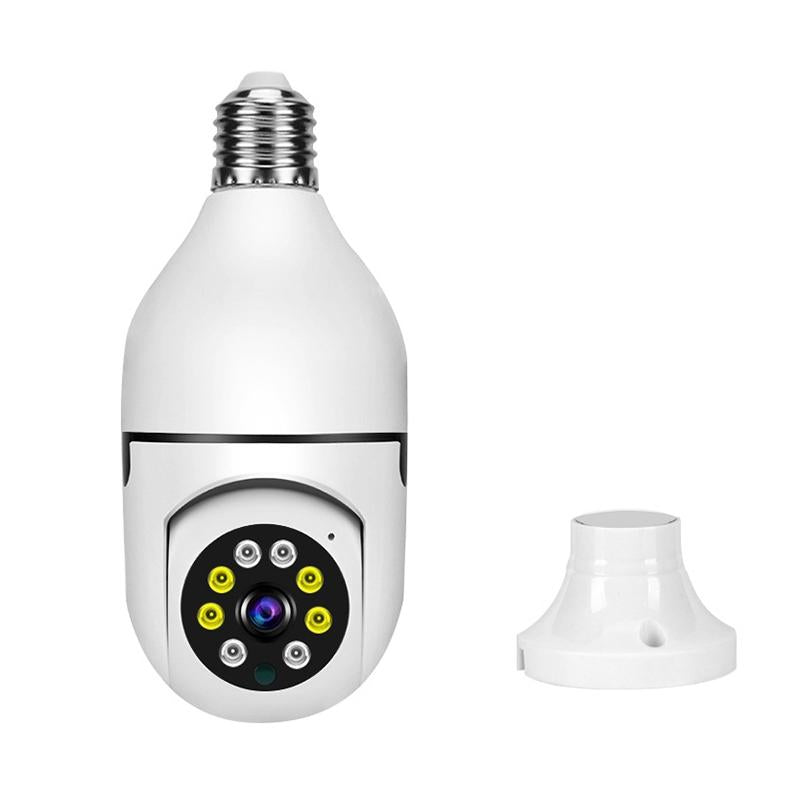 2MP 5G Dual-Band WiFi Bulb Security Camera with Two-Way Audio & Motion Detection – White