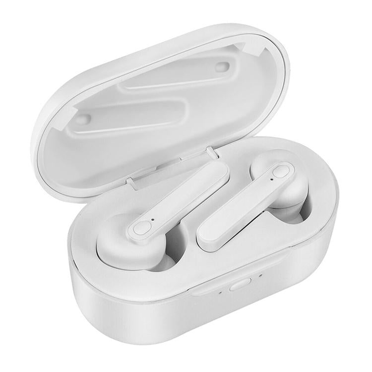 Waterproof Bluetooth 5.0 Earphones – Magnetic Charging Case, Noise Isolation – White