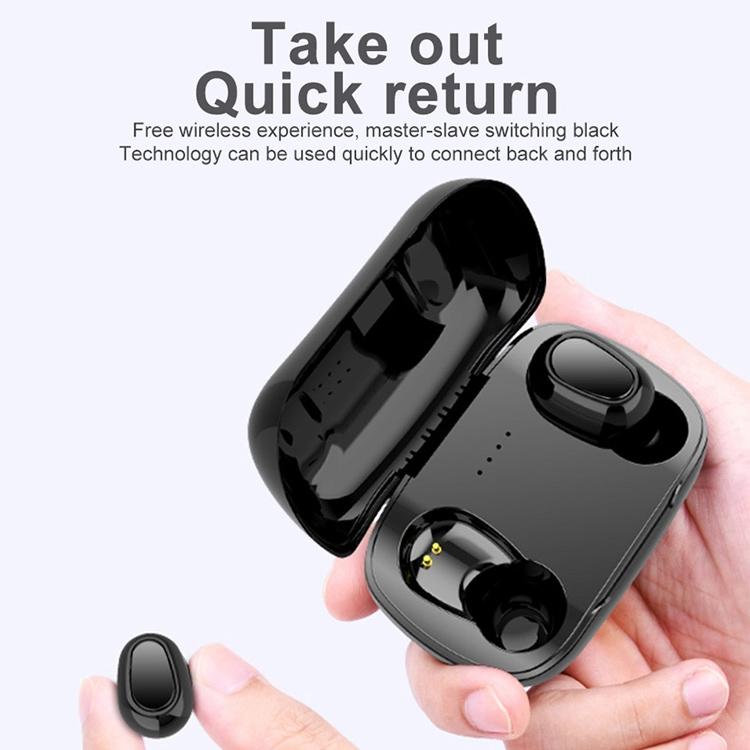 Wireless Bluetooth 5.0 Earphones with 9D Stereo Sound & Charging Case – White