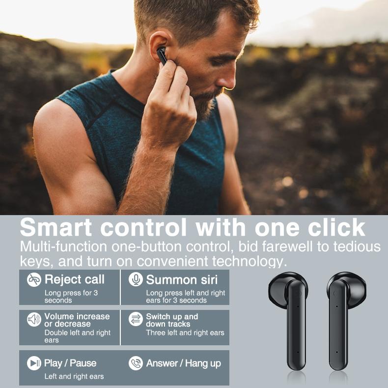 Wireless Bluetooth Earphones with Charging Case & LED Battery Display | True Wireless Stereo Earbuds