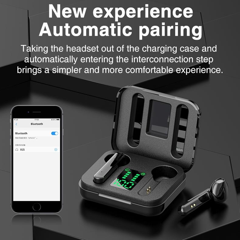 Wireless Bluetooth Earphones with Charging Case & LED Battery Display | True Wireless Stereo Earbuds