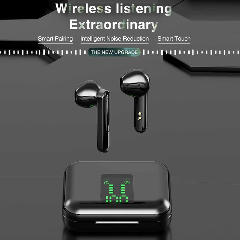 Wireless Bluetooth Earphones with Charging Case & LED Battery Display | True Wireless Stereo Earbuds