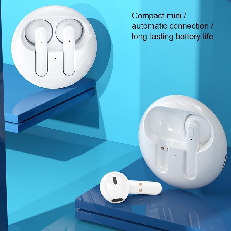 V31 Sight Series Wireless Stereo Bluetooth Earphones – In-Ear TWS Earbuds with Charging Case – White