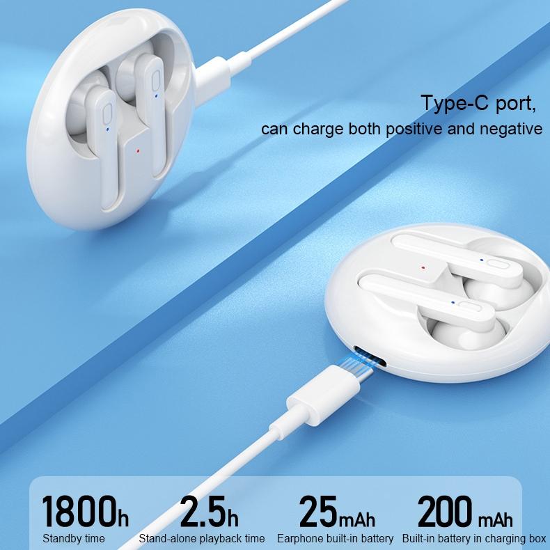 V31 Sight Series Wireless Stereo Bluetooth Earphones – In-Ear TWS Earbuds with Charging Case – White