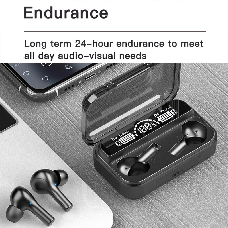 Touch Control Bluetooth Earphones – Wireless TWS Earbuds with Noise Cancellation & Charging Box – White