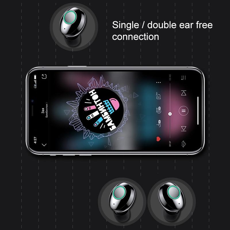 M7 TWS V5.0 Wireless Bluetooth Headset – Stereo Sound, Charging Case with LED Digital Display – White