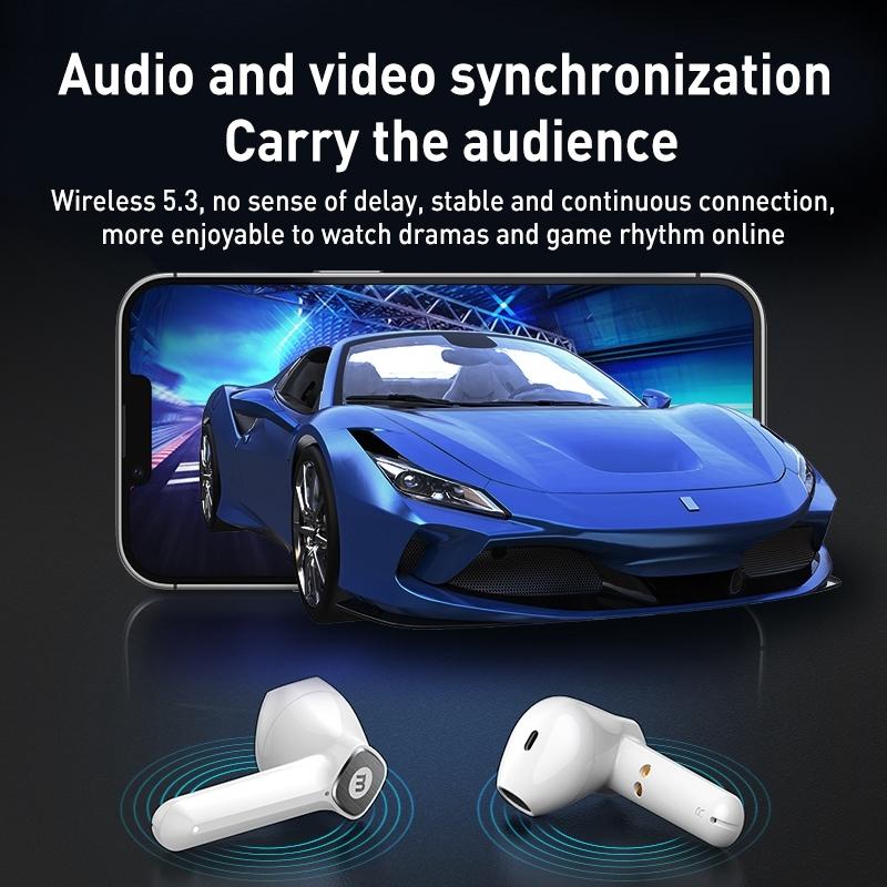 Lite3 True Wireless Noise-Cancelling Earphones – Compact Small Shell Design, White, In-Ear TWS Bluetooth Earbuds