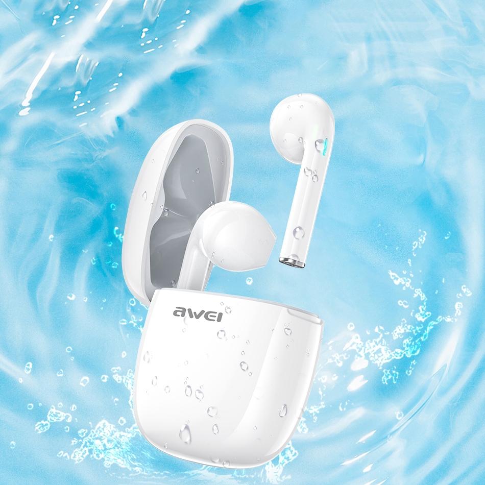 T28 Wireless Sports TWS Headset – White, Bluetooth 5.0, Charging Case, Sweatproof, Clear Sound, Secure Fit