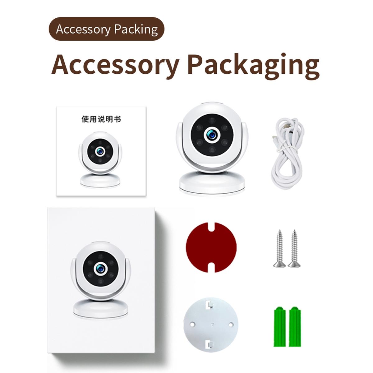 Portable Mini 4K HD Security Camera – Night Vision, White, Compact Home Surveillance