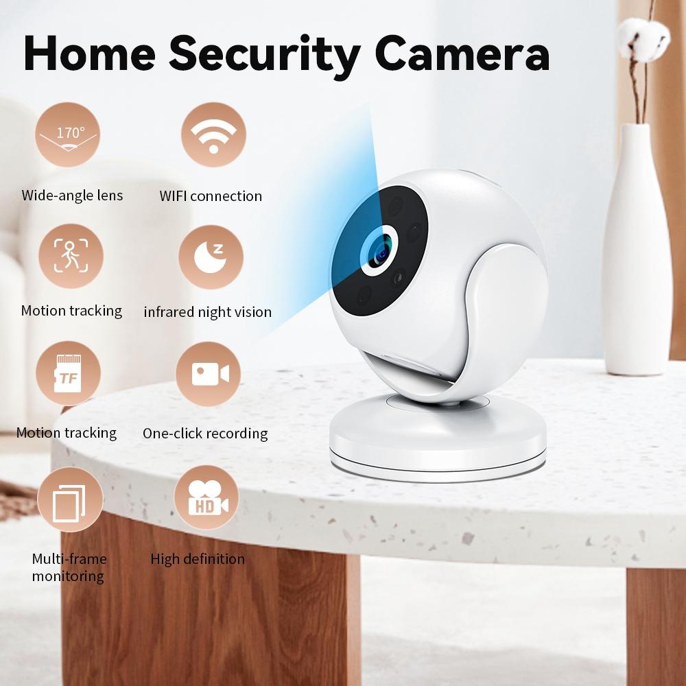 Portable Mini 4K HD Security Camera – Night Vision, White, Compact Home Surveillance